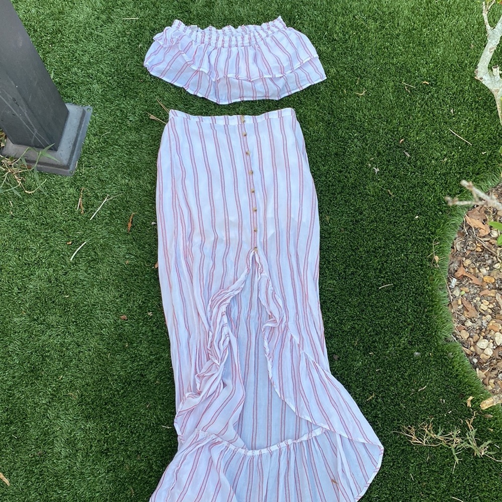 American Eagle Stripped Two Piece Maxi